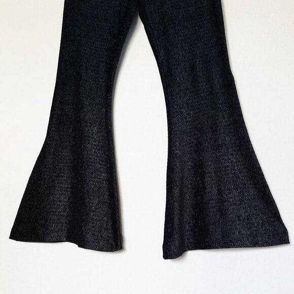 Free People So Charming Velvet Flare Pants L Black PullOn Stretch Whimsigoth Y2K - Picture 7 of 16